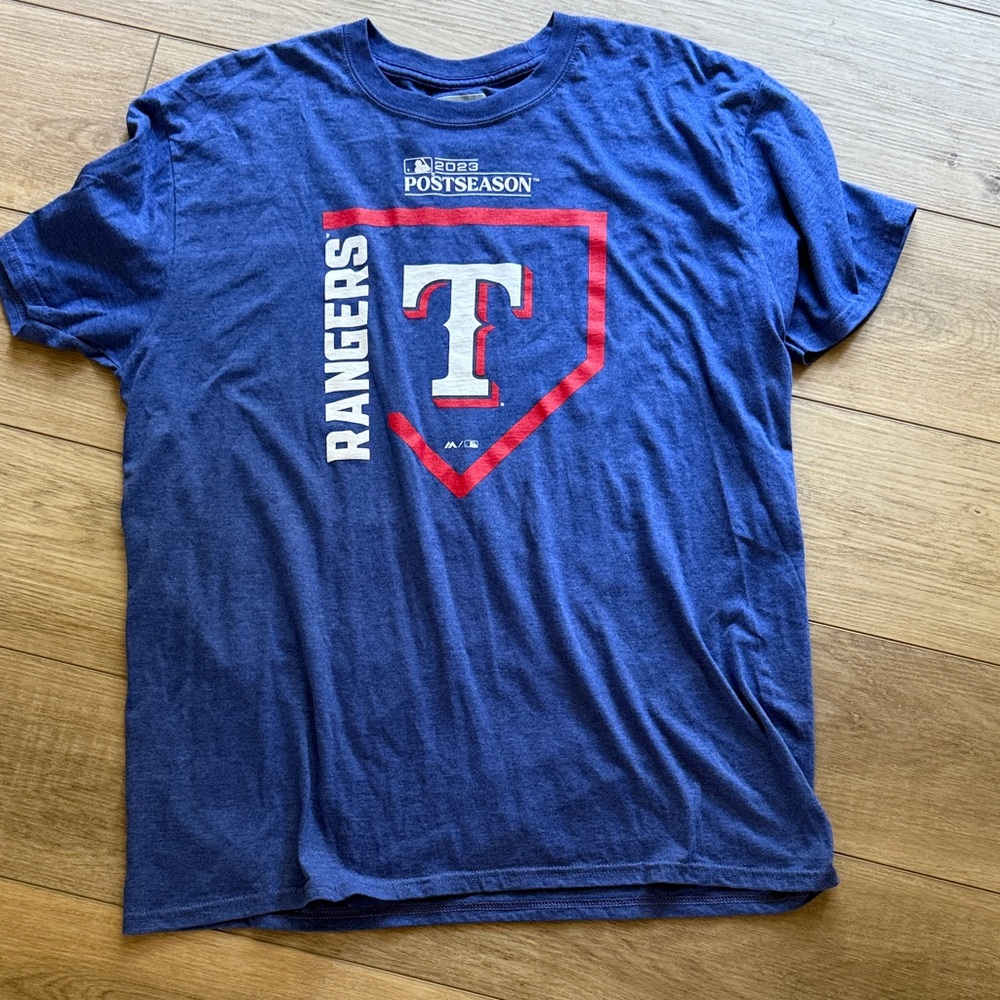 Majestic MLB Texas Rangers Royal Blue Crewneck Post Season